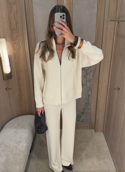 Костюм, кардиган Cult та широкі штани, молочний lbtm studios