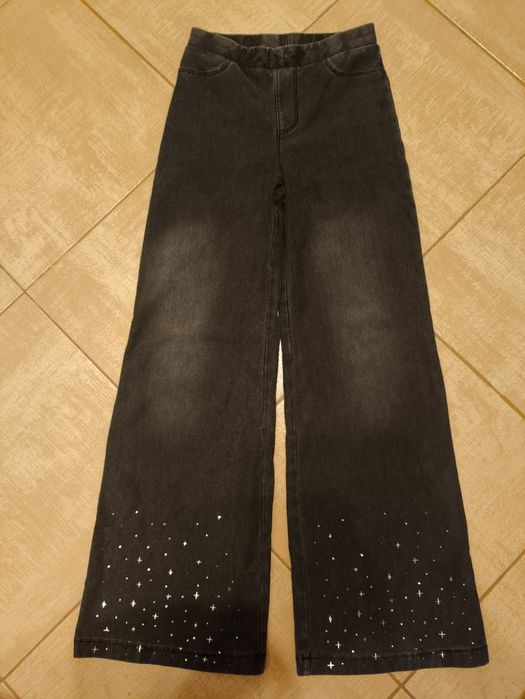 JAK NOWE super szerokie spodnie H&M r. 134  jeans