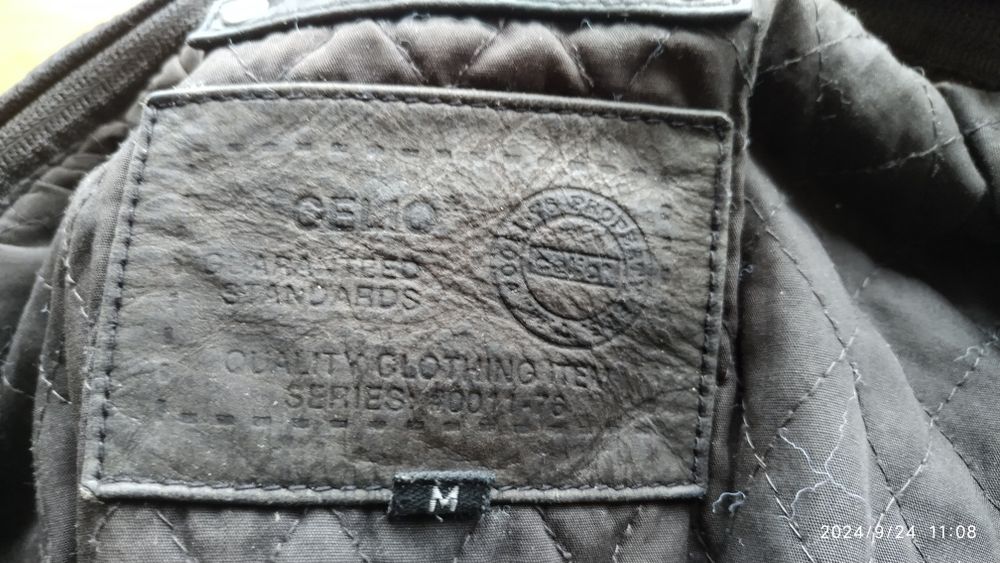 Casaco tipo motard de pele de búfalo genuíno M