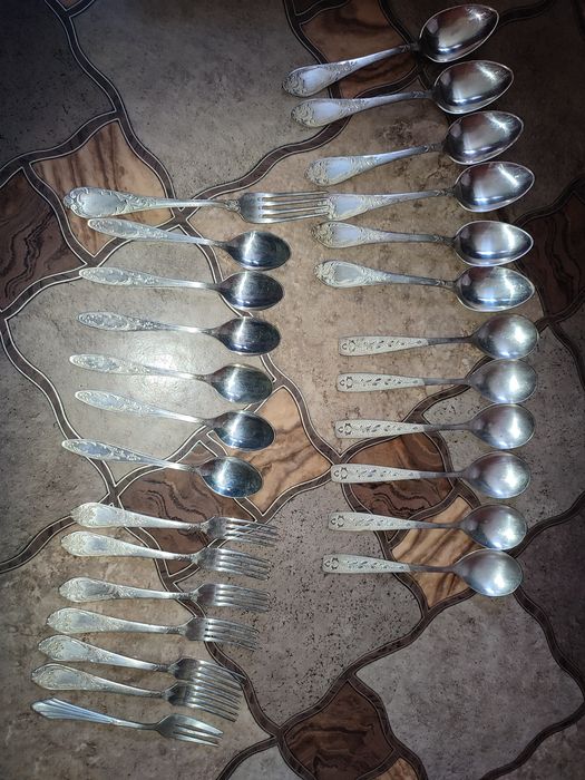 Мельхиор,столовое серебро.Клеймо МНЦ