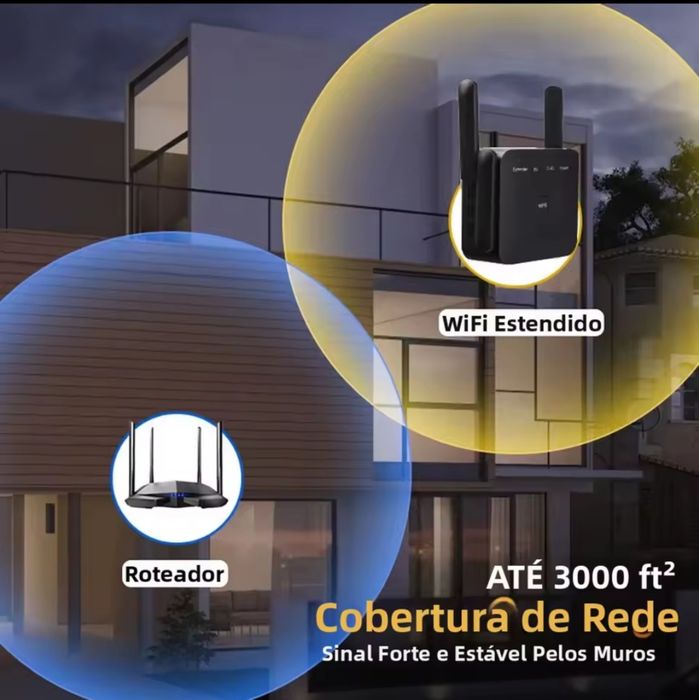 Repetidor / Extensor de Sinal Wi-Fi Dual Band AC1200 (Como Novo)