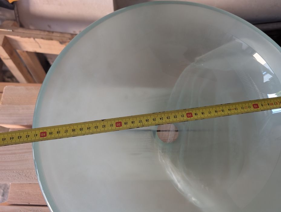 Umywalka szklana Veldman HC6016 Frozen 42 cm + bateria wodospadowa
