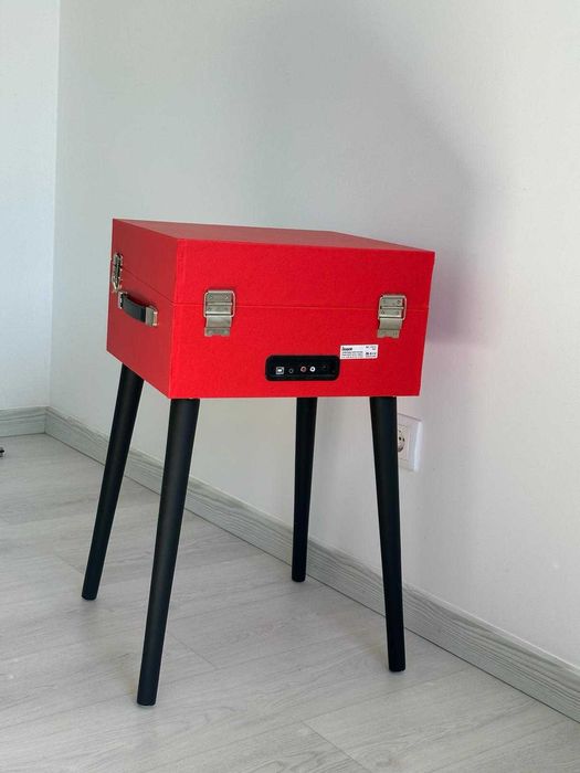 Gira-discos Lauson retro com Bluetooth – móvel vermelho