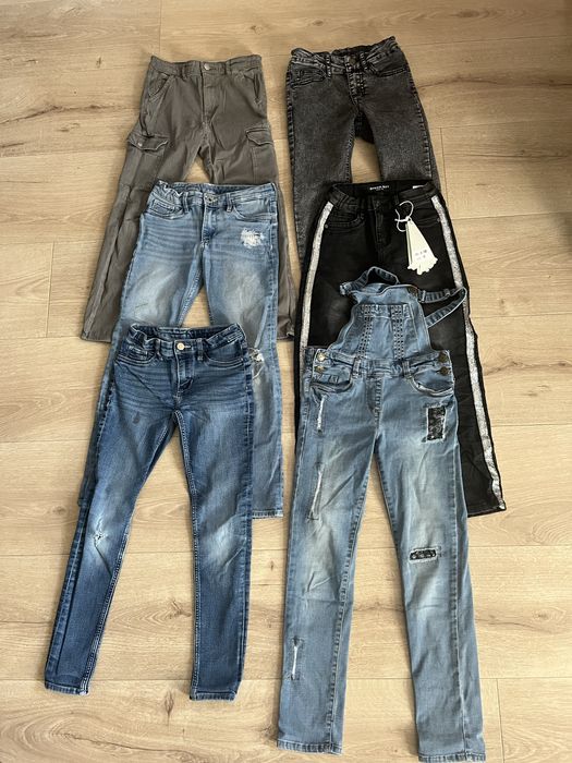 Jeansy spodnie dziewczęce 6szt 134/140