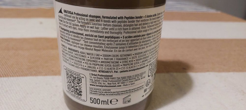 Loreal Absolut Repair Molecular – szampon 500ml