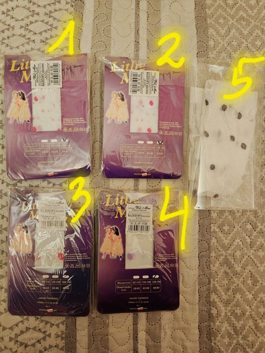 Rajstopy r. 128-146 kropki