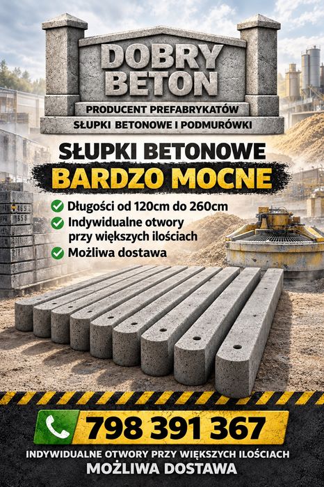 Słupki betonowe do sadu, ogrodzeń
