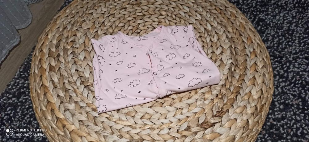 Bawełniany pajac, piżama w chmurki Fox&bunny r. 74