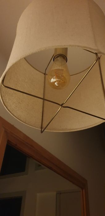 Linen and Brass Ceiling Lamp