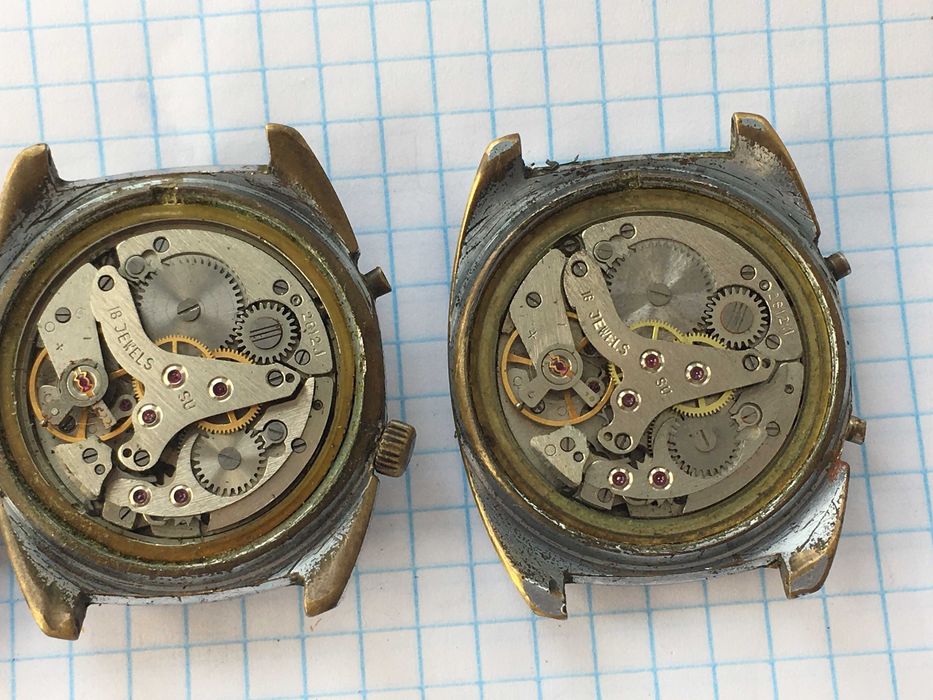 Часы механические Полет будильник СССР 3 штуки - на запчасти