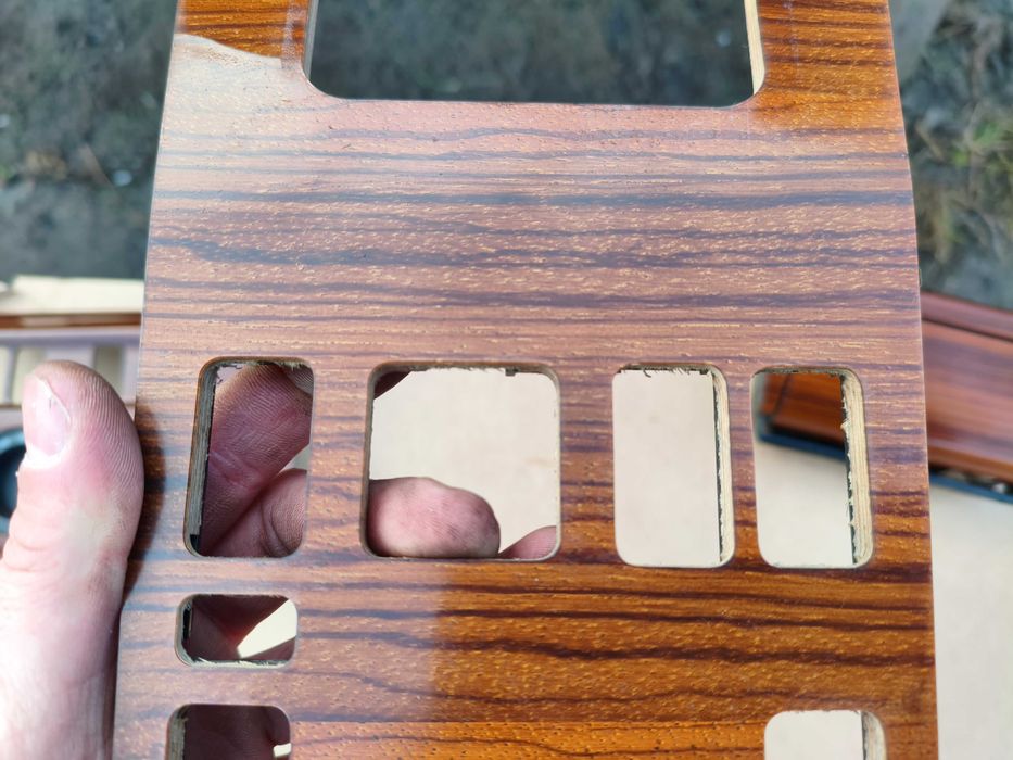 Drewno zebrano panel lewarka popielniczka panel nawiewu Mercedes w124