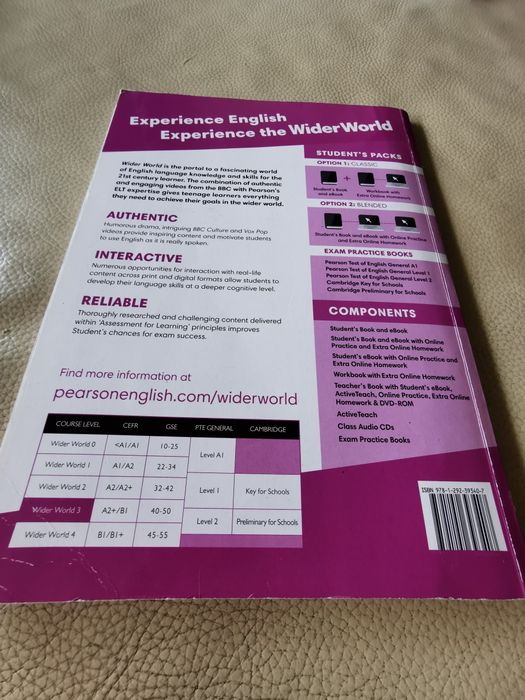 Wider World 3 (Student's Book)  ISBN 978-1-292-39340-7