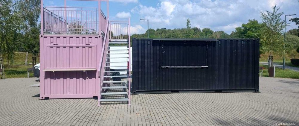 Kontener gastronomiczny RÓŻOWY z antresolą (2)