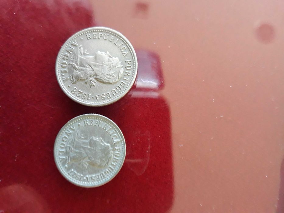 2 Macutas de Angola 1927  e 1928 - Belas