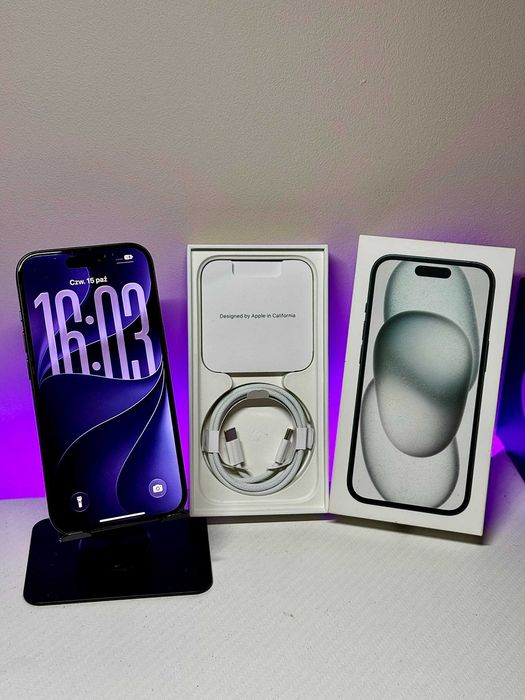 iPhone 15 | 128GB | Czarny | Gwarancja | Stan wzorowy