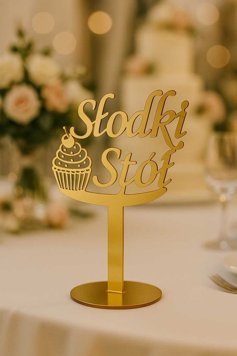 Tabliczka Na Stół Informacyjna Słodki Stół Dekoracje Weselne