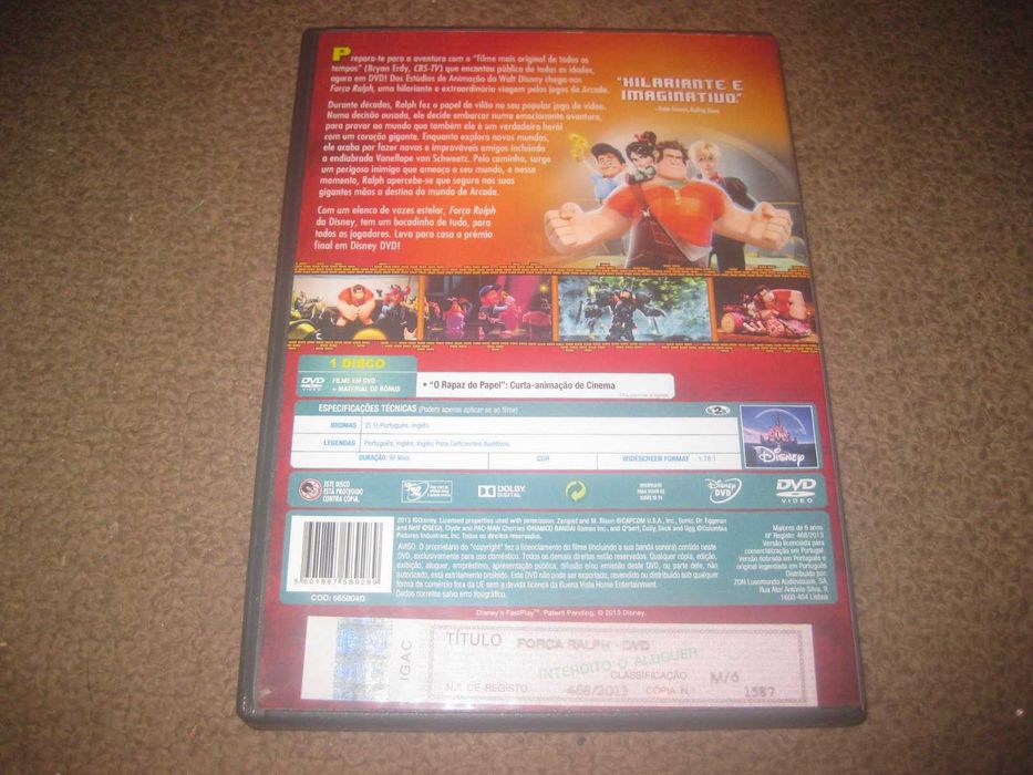 DVD "Força Ralph" da Disney