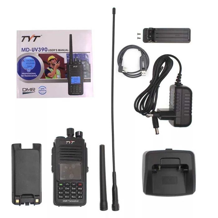 Рація цифрова (IP67) TYT MD-UV390Plus GPS 10Вт (шифр. AES256)акум 2800