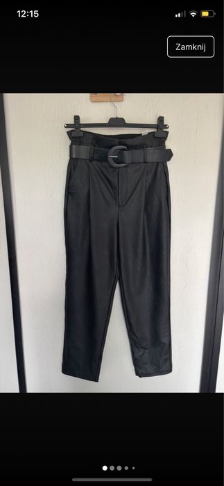 Spodnie ecoskora uniwersalne wysoki stan stradivarius w bdb stanie pas