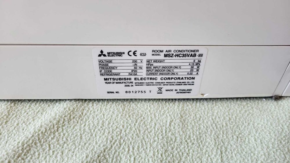 Unidade Interior Ar condicionado Mistubishi MSZ-HC35VAB