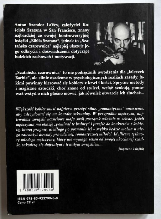 SZATAŃSKA CZAROWNICA, Anton Szandor LaVey, Unikat!