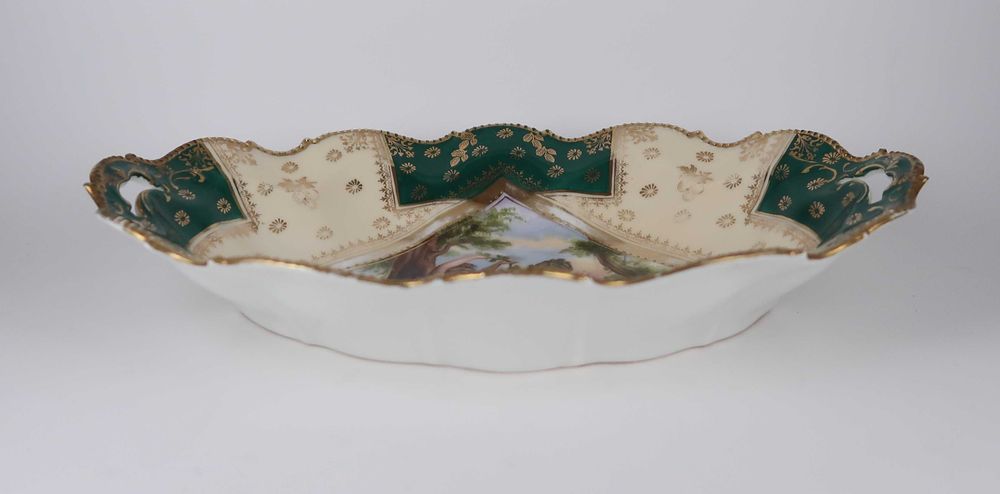 Centro de mesa porcelana Suhl Alemanha, Séc. XIX/XX