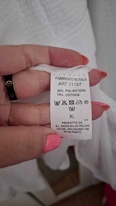 Marynarka biała żakiet złote guziki xl 42 made in italy