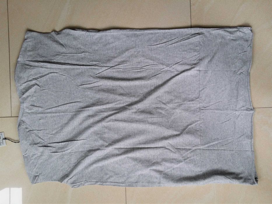 bluzka szara oversize top melanż xl koszulka basic bez rękaw dekolt łó
