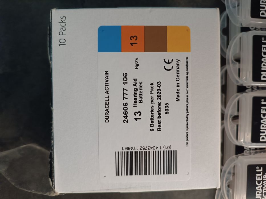 Baterie Duracell do aparatu słuchowego