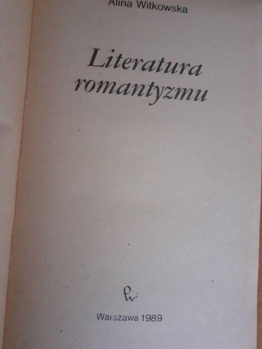 Alina Witkowska.  Literatura romantyzmu.