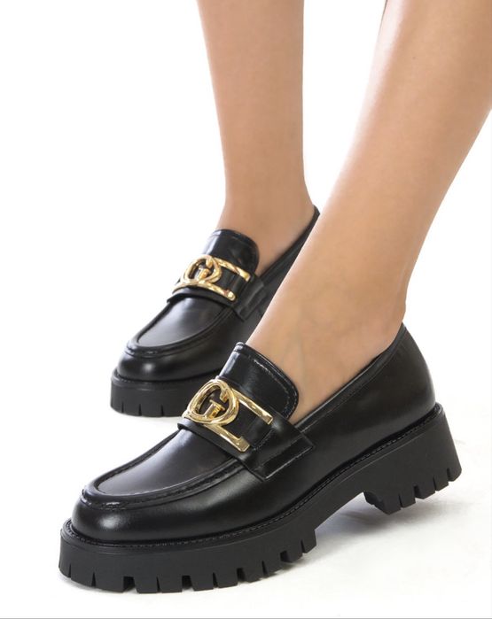 GUESS Ilary mokasyny loafersy skóra naturalna  r.37