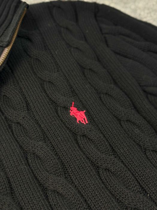 Светр Polo Ralph Lauren напівзамок Поло Ральф Лорен чорний білий темно‑синій унісекс преміум люкс half‑zip sweater 1/3 зіп 1/4 светр поло