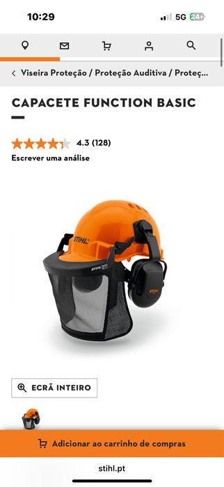 Capacete de Proteção STIHL Function Basic com Viseira e Auriculares