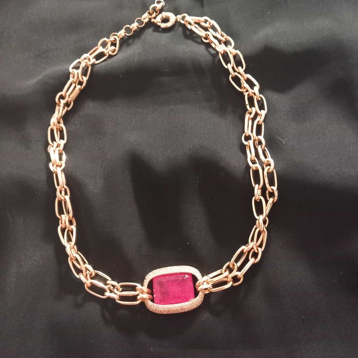 COLAR semi joia com Pedra FUSION