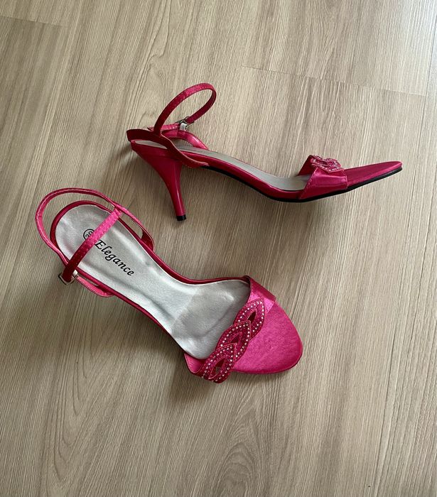 Sandałki na obcasie NOWE fuksja r. 39