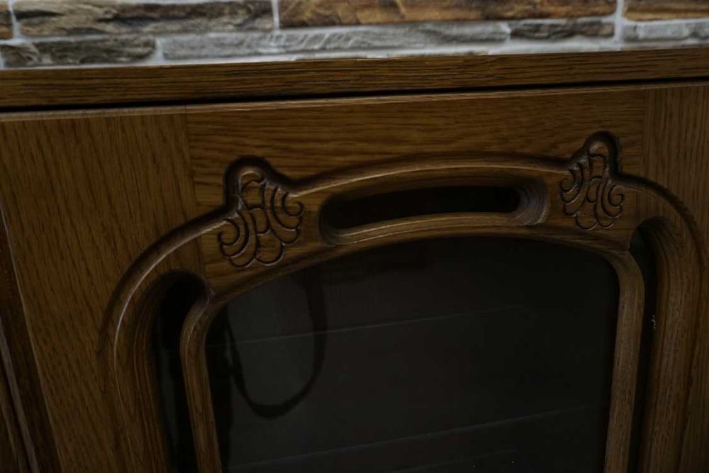 Witryna Dębowa Stojąca / Wisząca Barek Gablota szer. 155 cm (p-1374)