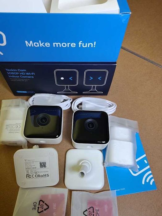 Kit 2 Câmaras Vigilância Interior Teckin Cam 1080P HD WiFi Novo