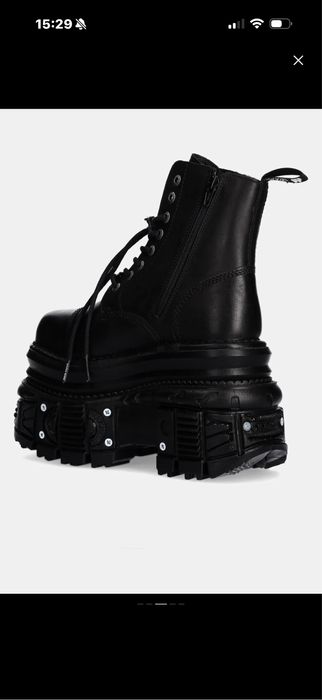 Шкіряні черевики new rock crust negro + tank negro tornillos e-34