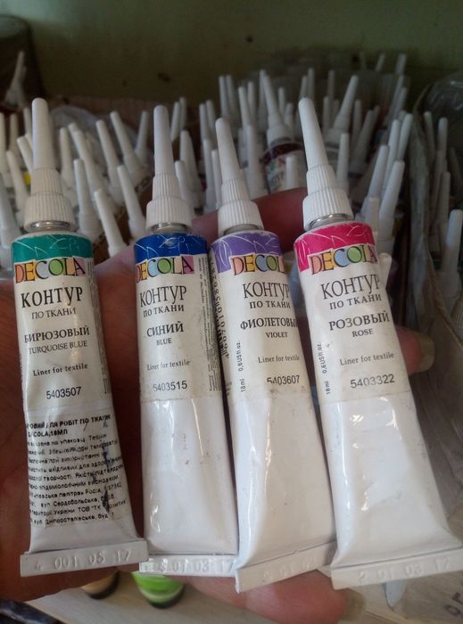 Фарби для тканин текстилю Роса Декола контури барвники краски