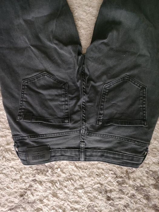 Jeansy czarne regular waist prosta nogawka