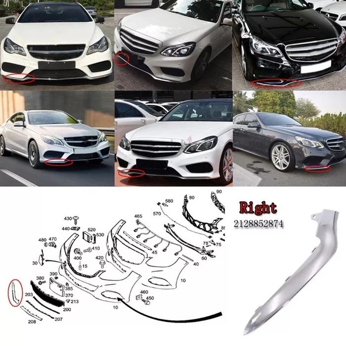 Friso lip guarnição de baixo do para choques frontal mercedes E w212