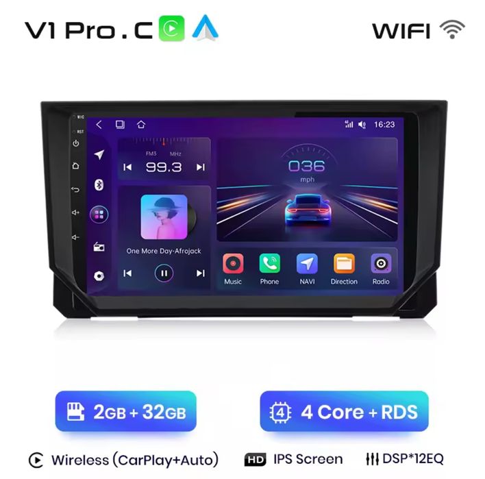 Rádio android Seat ibiza 2017-20 Carplay GPS wifi BT 2/32GB NOVO