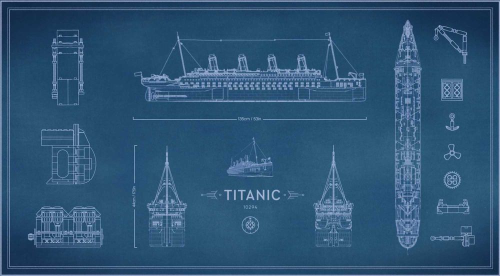‼️ В коробці ‼️ Конструктор як LEGO Титанік (10294), 9090 дет. 1,35 м
