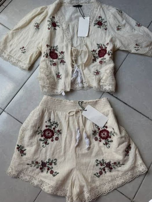 Wiralowy komplet Zara boho haft
