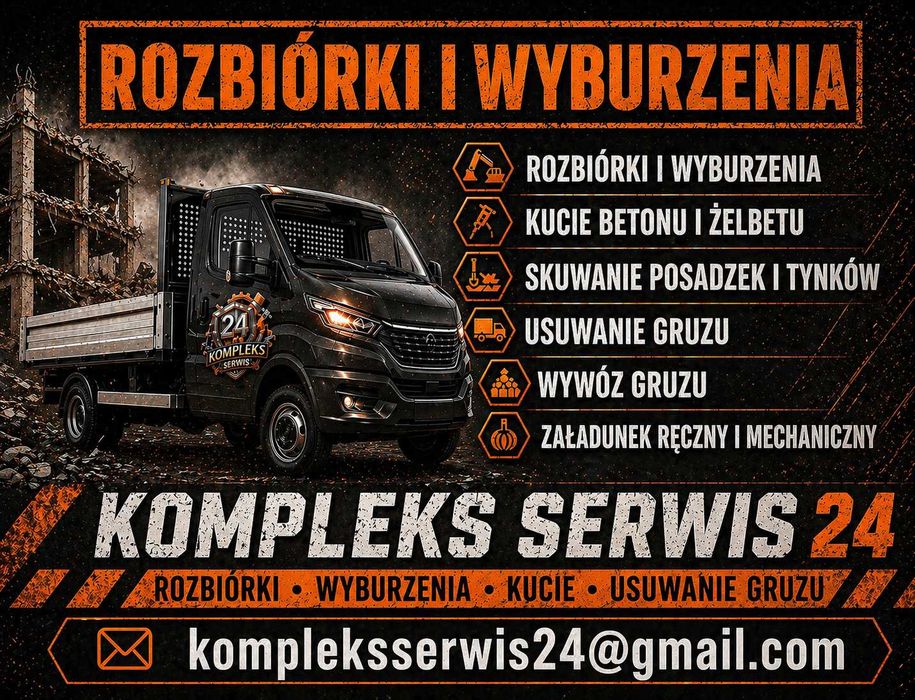 WYBURZENIA Rozbiórki |  Skuwanie | Wywóz Gruzu | Przygotowanie pod remont| Demontaż| Zrywanie wykładzin