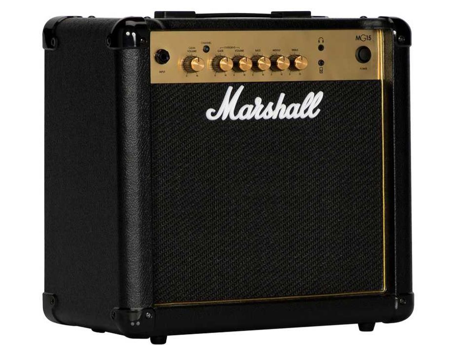 Marshall MG15G Amplificador, preto e dourado, padrão, 15 W