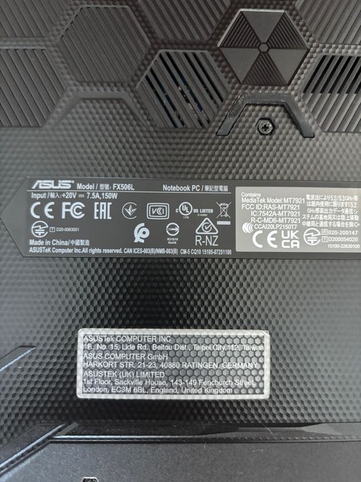 ASUS TUF F15 FX506LHB | i5-10300H | GTX 1650 4GB | SSD 512GB + 1TB extra