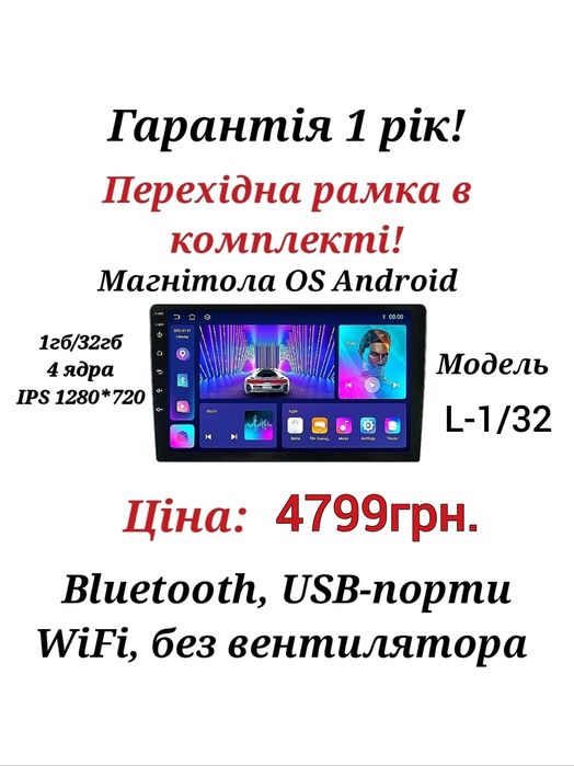 Магнітола Toyota VW Skoda Hyundai Kia Mitsubishi Ford Opel Jeep Nissan
