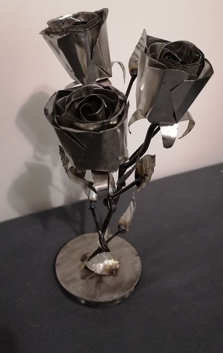 2 Metalow3 róże rękodzieło, wieczna róża, kwiat, sztuczna róża