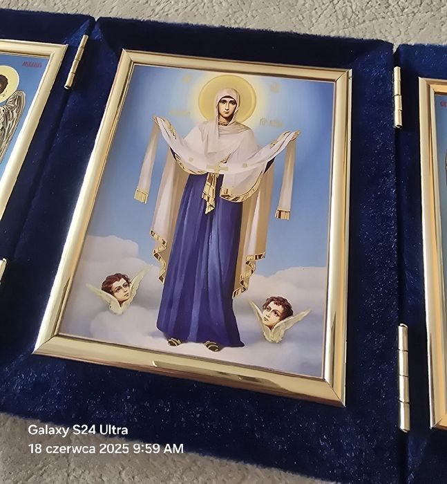 Ikona TRYPTYK prawosławny ARCHANIOŁ Michał i Gabriel. MB POKROW